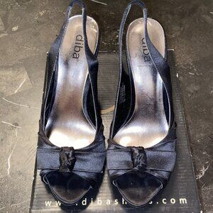Diba Black Satin Heels